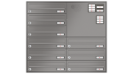 RENZ Briefkastenanlage Unterputz, Schattenfugenrahmen, Kastenformat 370x110x270mm, mit Klingel - & Lichttaster und Vorbereitung Gegensprechanlage, 9-teilig,